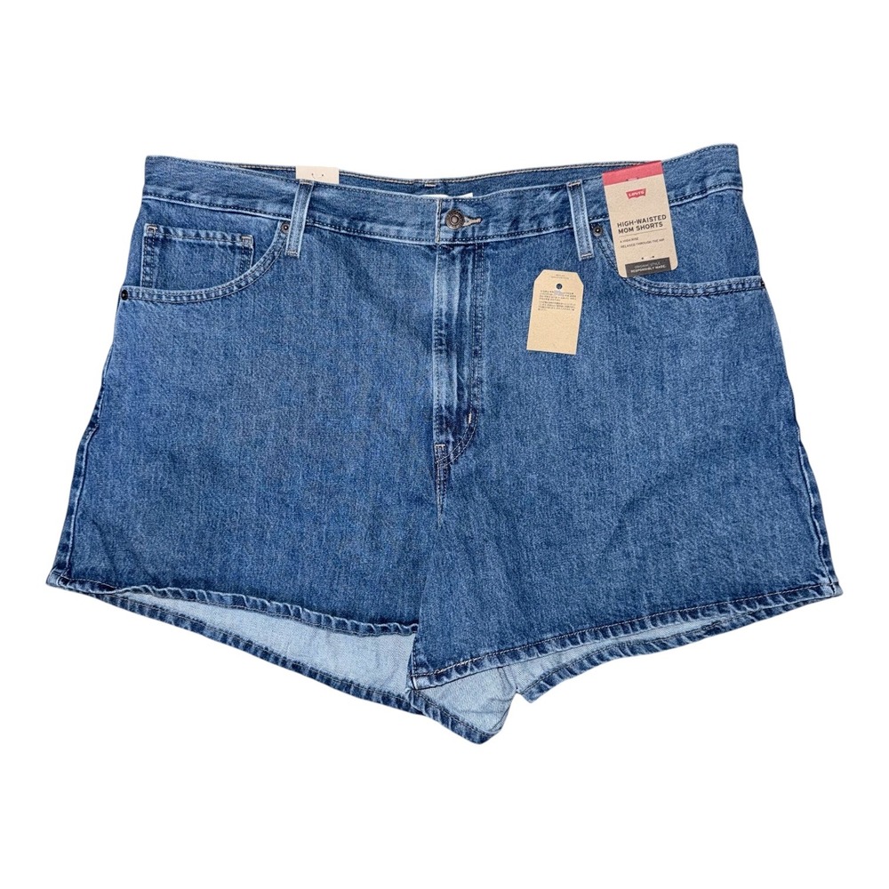 Levis Womens‎ Size 20W 20 Blue Denim High Waisted Mom Shorts NWT